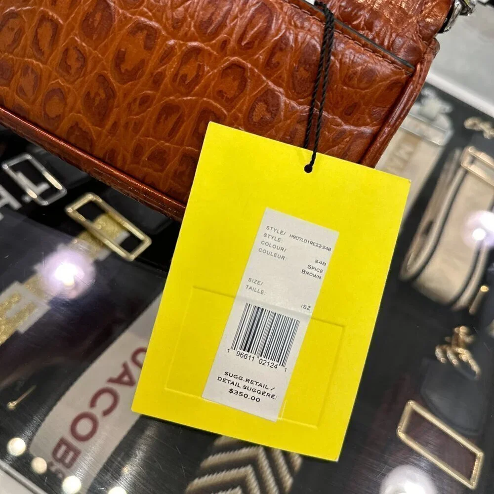 NWT! New Marc Jacobs J Marc Mini Shoulder Bag -Croc-embossed Leather Cognac 3way